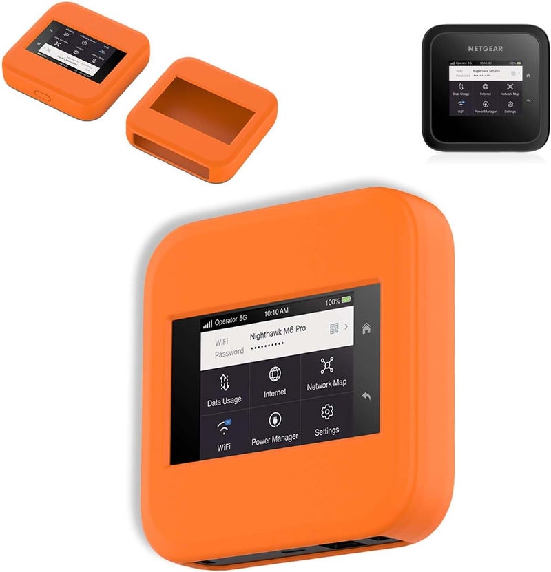 NOUKAJU Case for NETGEAR Nighthawk M6/M6 Pro, Silicone Protective Case,Drop-Proof,Scratch-Proof,Shock-Proof,Protective Cover for NETGEAR Nighthawk M6 Pro Mobile Hotspot (Orange) - Image 1